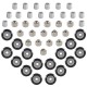 16sets POM Pulley Wheel Black/Transparent with Round Column & Eccentric Spacer Replacement Parts Kit for 3D Printer