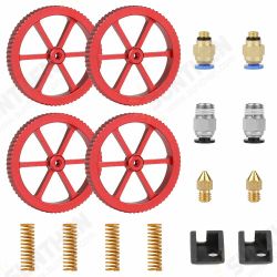 4Pcs Aluminum Red Leveling Nut with Hot Bed Mold Spring Upgrade Accessories Kit for Ender 3/3 Pro/5 3D Printer 4Pcs Aluminum Red Leveling Nut with Hot Bed Mold Spring Upgrade Accessories Kit for Ender 3/3 Pro/5 3D Printer