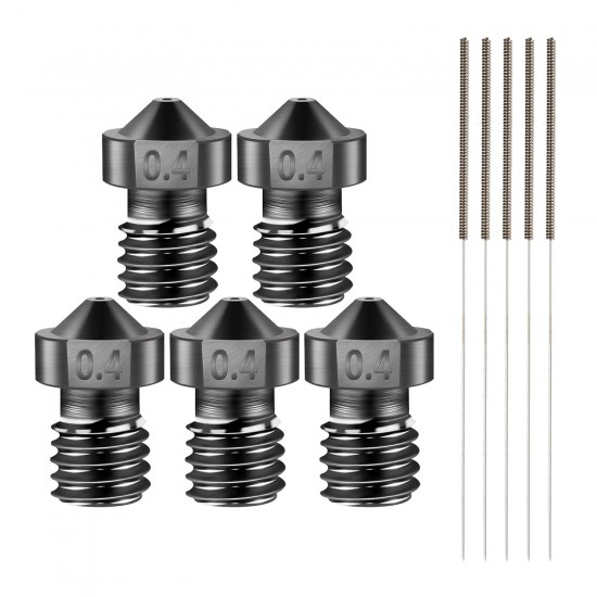 5Pcs Hardened Steel Nozzle E3D J-Head Extruder Nozzle kit for 3D Printer