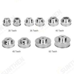 GT2 Timing Pulley 30/36/40/48/60 Teeth Wheel Bore 5/6.35/8/10/12mm Aluminium Gear Teeth Width 6/10mm 3D Printers Parts Silver GT2 Timing Pulley 30/36/40/48/60 Teeth Wheel Bore 5/6.35/8/10/12mm Aluminium Gear Teeth Width 6/10mm 3D Printers Parts Silver