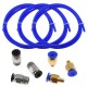 3PCS 1Meters Blue PTFE Tube + 3 PC4-M6 Pneumatic Connector + 3 PC4-M10 Connectors for 3D Printer 1.75mm Filament