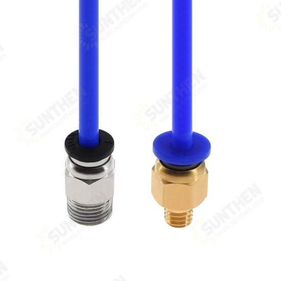 3PCS 1Meters Blue PTFE Tube + 3 PC4-M6 Pneumatic Connector + 3 PC4-M10 Connectors for 3D Printer 1.75mm Filament