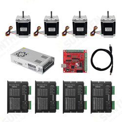 7628 Stepper Motor 4Pcs Set with DM542 Driver MACH3 Control Board 360W24V Power Supply CNC DIY Kit for 3D Printer 7628 Stepper Motor 4Pcs Set with DM542 Driver MACH3 Control Board 360W24V Power Supply CNC DIY Kit for 3D Printer