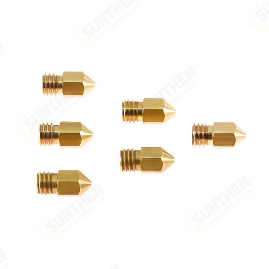 Brass Nozzle 1.75mm M6 Thread 0.2/0.3/0.4/0.5/0.6/0.8mm for 3D Printer