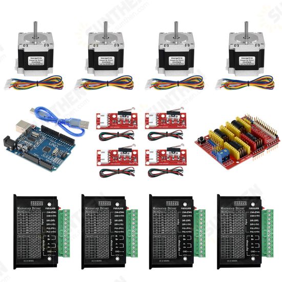 UNO CNC Kit with Controller + Shield + Nema 23 Stepper Motors + TB6600 + Limited Switches