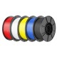 5 Rolls PLA Filament 1KG 1.75mm Black/White/Red/Yellow/Blue Filament Set for 3D Printers
