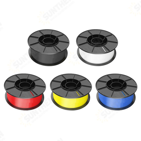 5 Rolls PLA Filament 1KG 1.75mm Black/White/Red/Yellow/Blue Filament Set for 3D Printers