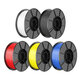 5 Rolls PLA Filament 1KG 1.75mm Black/White/Red/Yellow/Blue Filament Set for 3D Printers