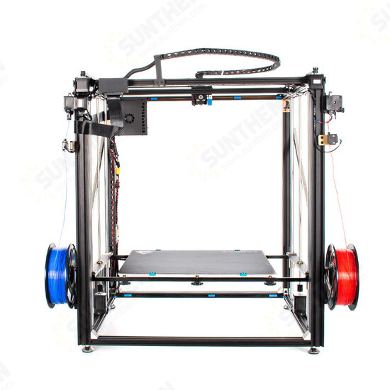 X5SA-500-2E Dual Extruder 2-in-1-out 3D Printer with 500*500*600mm Super Printing Area / Corexy Double Z Axis / 24V Power Supply