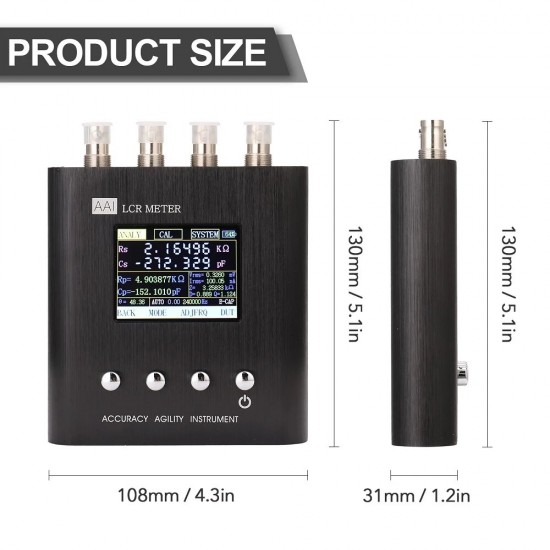 50Hz～100kHz-24 Frequency Handheld Impedance Tester Bridge LCR Digital Resistance Measurement Capacitance Adjustable Inductance