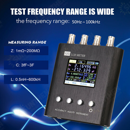 50Hz～100kHz-24 Frequency Handheld Impedance Tester Bridge LCR Digital Resistance Measurement Capacitance Adjustable Inductance