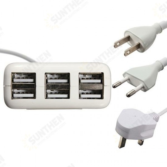 6 Ports USB Power AC Adapter Home Wall Charger For iPhone iPad