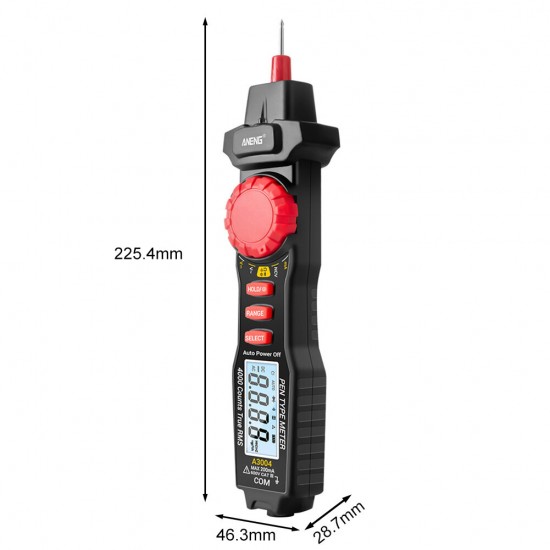 A3004 Digital Pen Type Multimeter Auto Range Tester 4000 Counts Non Contact AC/DC Voltage Resistance Capacitance Diode Continuity Tester Tool