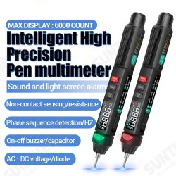 A3008 Digital Multimeter Auto Intelligent Sensor Pen Tester 6000 Counts Non-contact Voltage Meter VA Color Reverse Display Screen A3008 Digital Multimeter Auto Intelligent Sensor Pen Tester 6000 Counts Non-contact Voltage Meter VA Color Reverse Display Screen