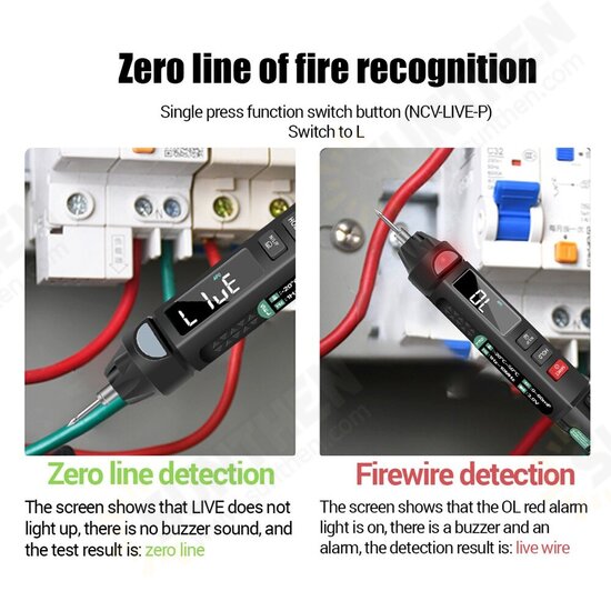 A3008 Digital Multimeter Auto Intelligent Sensor Pen Tester 6000 Counts Non-contact Voltage Meter VA Color Reverse Display Screen