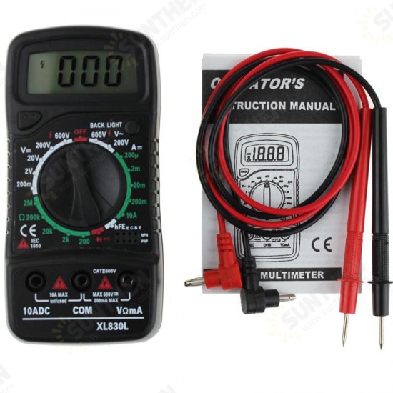 XL830L Digital LCD Multi Meters Volt Meterr Ammeter AC/DC/OHM Volt Current Tester