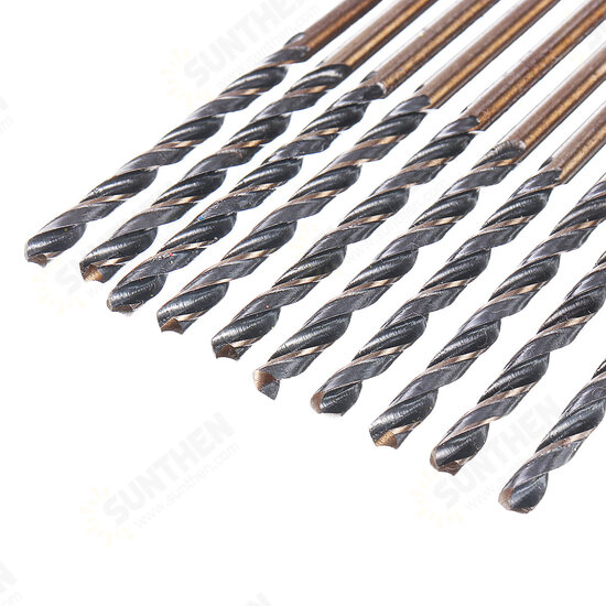 10pcs High Speed Steel Titaniium Coated Drill Bit Set Hexx Shank φ 3.0- φ 4.5