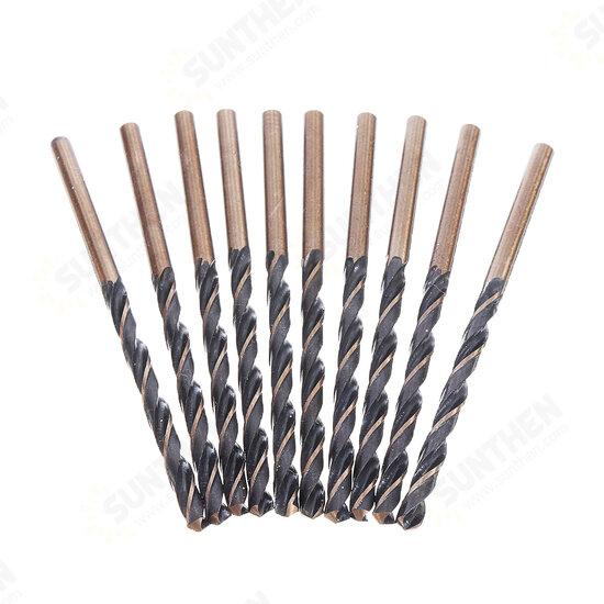 10pcs High Speed Steel Titaniium Coated Drill Bit Set Hexx Shank φ 3.0- φ 4.5