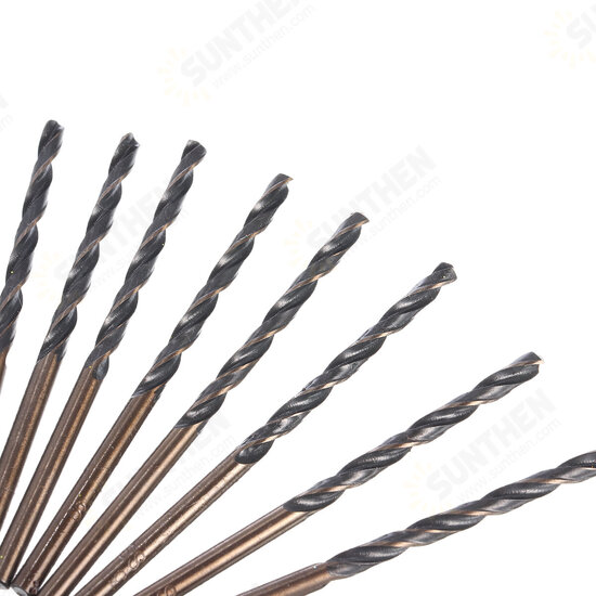 10pcs High Speed Steel Titaniium Coated Drill Bit Set Hexx Shank φ 3.0- φ 4.5