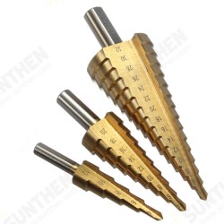 3Pcs HSS 4-12 20 32mm High Quality Steel Step Drill Bit Hole Cutter 3Pcs HSS 4-12 20 32mm High Quality Steel Step Drill Bit Hole Cutter