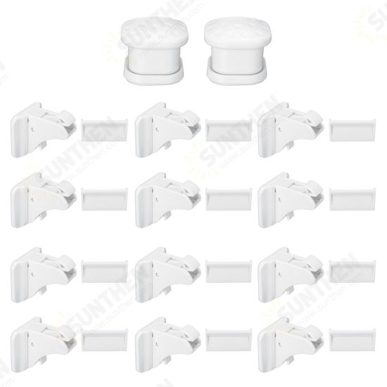 12pcs Lock+2 Key Magnetic Child Lock Baby Safety Baby Protection Cabinet Door Lock Kids Drawer Locker Security Invisible Locks