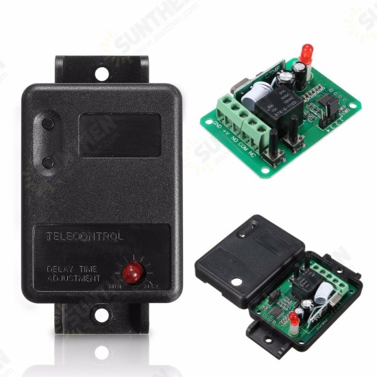 DC12V 1CH 315/433MHz Wireless Time Delay Relay RF Remote Control Switch Receiver