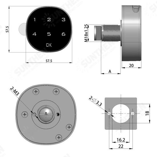 DIY Dry battery Digital Electronic Password Keypad Number Cabinet Code Door Lock drawer Locks Confused password function