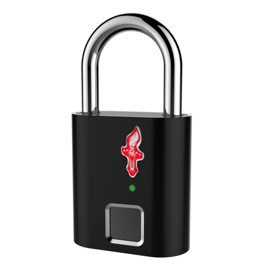 P16 Black Keyless USB Rechargeable Fingerprint Lock Door Lock Smart Padlock Quick Unlock TSA Padlock