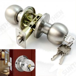 Stainless Steel Bathroom Round Door Knobs Set Handle Entrance Lock With Key Stainless Steel Bathroom Round Door Knobs Set Handle Entrance Lock With Key