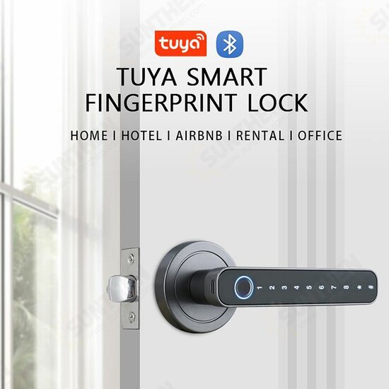 Tuya Smart Door bluetooth Lock Intelligent Anti-theft Door Lock Dynamic Password APP Fingerprint Key Unlock Home Lock