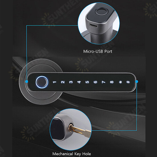 Tuya Smart Door bluetooth Lock Intelligent Anti-theft Door Lock Dynamic Password APP Fingerprint Key Unlock Home Lock