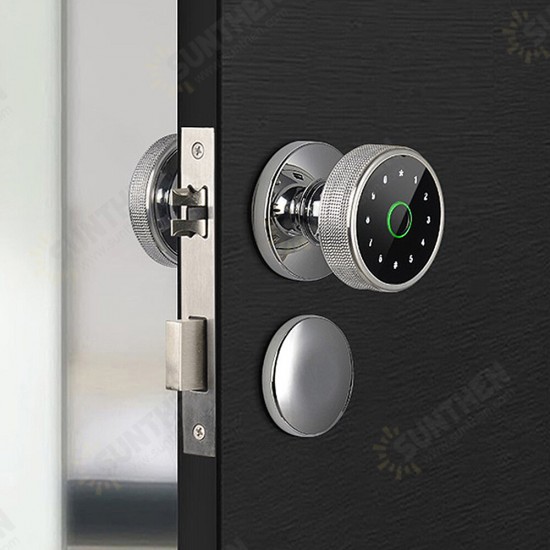 Tuya Wifi Fingerprint Smart Door Lock Ball-shaped Intelligent Digital Door Lock Electronic Password APP Fingerprint Key Unlock Home Lock