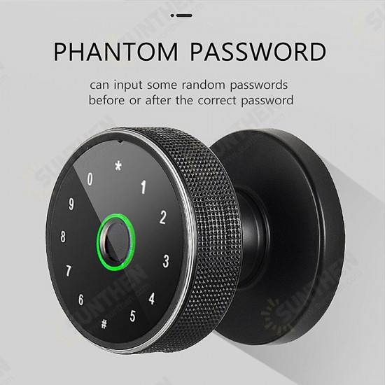 Tuya Wifi Fingerprint Smart Door Lock Ball-shaped Intelligent Digital Door Lock Electronic Password APP Fingerprint Key Unlock Home Lock