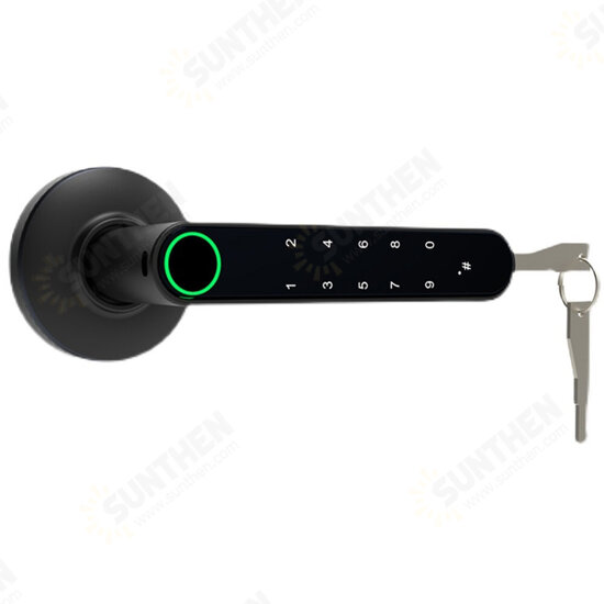 Tuya blutooth Electronic Smart Door Lock Intelligent Anti-theft Gateway Smart Handle with Semiconductor Fingerprint/Password/APP/Key Unlock Home Lock