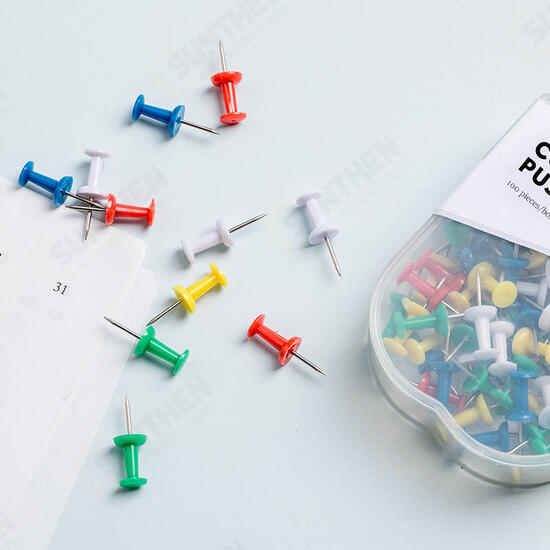 JJ-YD0026 Colored Push Pins Binder Clips Metal Thumb Tacks Map Drawing Push Pins Crafts Office Accessories School Supplies Stationery