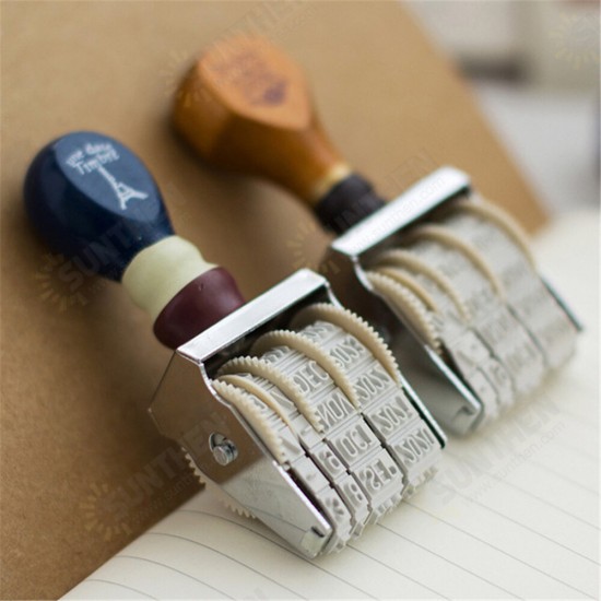 Vintage Date Seal Wooden Handle Date DIY Stamp Diy Stamps For Scrapbooking Stationery Decal Material School Supplies