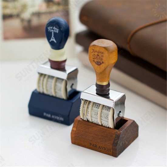 Vintage Date Seal Wooden Handle Date DIY Stamp Diy Stamps For Scrapbooking Stationery Decal Material School Supplies