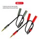 BC-021 3.5mm Male to Dual 3.5mm Female Audio Cable Adapter Headset Combo for Wired Earphones Mobile Phone