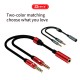 BC-022 3.5mm Male to Aux to Dual 3.5mm Female Audio Cable Adapter with Mic for Wired Earphones Mobile Phone