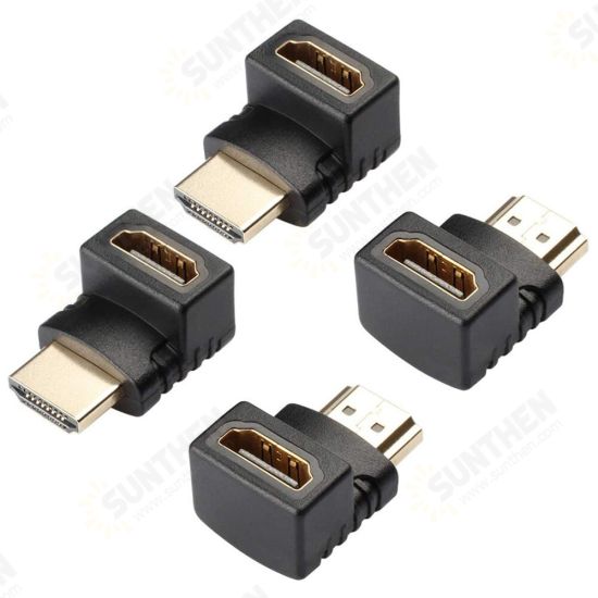 1080p HD-MI Male to Female Adapter Right Angle Extender Gold-Plated 90 Degree and 270 Degree HD-MI Cable Connector