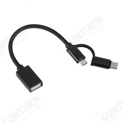 2in1 OTG Type-C Micro USB Data Cable for Samsung S10 9 Note8 LG HUAWEI 2in1 OTG Type-C Micro USB Data Cable for Samsung S10 9 Note8 LG HUAWEI