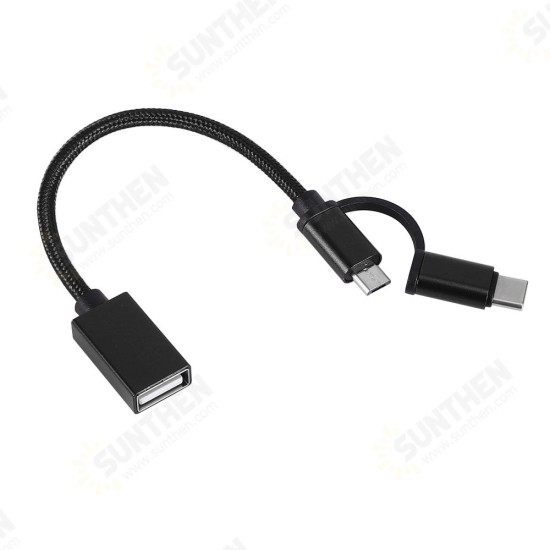 2in1 OTG Type-C Micro USB Data Cable for Samsung S10 9 Note8 LG HUAWEI