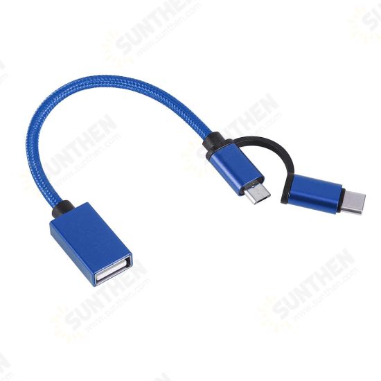 2in1 OTG Type-C Micro USB Data Cable for Samsung S10 9 Note8 LG HUAWEI