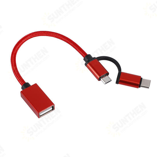 2in1 OTG Type-C Micro USB Data Cable for Samsung S10 9 Note8 LG HUAWEI