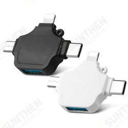 4in1 Type-C USB3.0 OTG Adapter Converter Card Reader With USB-C/for Lightning/Micro USB/USB OTG Connector for iPhone Samsung Huawei OnePlus 4in1 Type-C USB3.0 OTG Adapter Converter Card Reader With USB-C/for Lightning/Micro USB/USB OTG Connector for iPhone Samsung Huawei OnePlus