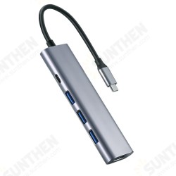 5 In 1 USB Type-C Hub Docking Station Adapter With 4K*30Hz HD Display / 100W USB-C Power Dilvery / 3 * 5Gbps USB 3.0 5 In 1 USB Type-C Hub Docking Station Adapter With 4K*30Hz HD Display / 100W USB-C Power Dilvery / 3 * 5Gbps USB 3.0