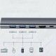 6 In 1 USB-C Hub Docking Station Adapter With 4K HD Display / 65W USB-C PD3.0 Power Delivery / RJ45 Network Port / 3 * USB 3.0