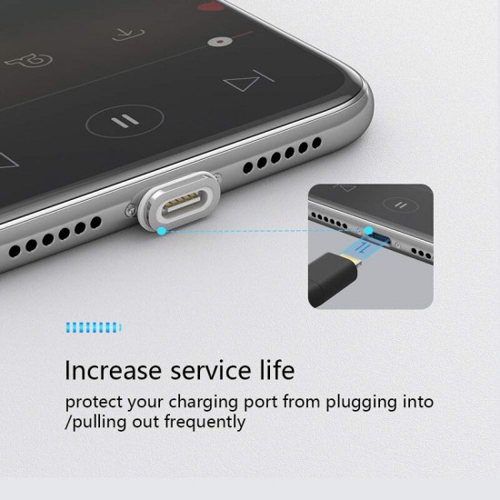 Magnetic Adapter LED Indicator Fast Charging Type C Micro USB Converter For MI10 Note 9S POCO X3 Huawei P30 P40 Pro