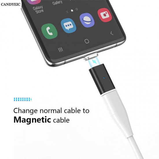 Magnetic Adapter LED Indicator Fast Charging Type C Micro USB Converter For MI10 Note 9S POCO X3 Huawei P30 P40 Pro
