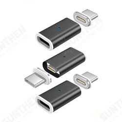 Magnetic Adapter LED Indicator Fast Charging Type C Micro USB Converter For MI10 Note 9S POCO X3 Huawei P30 P40 Pro Magnetic Adapter LED Indicator Fast Charging Type C Micro USB Converter For MI10 Note 9S POCO X3 Huawei P30 P40 Pro